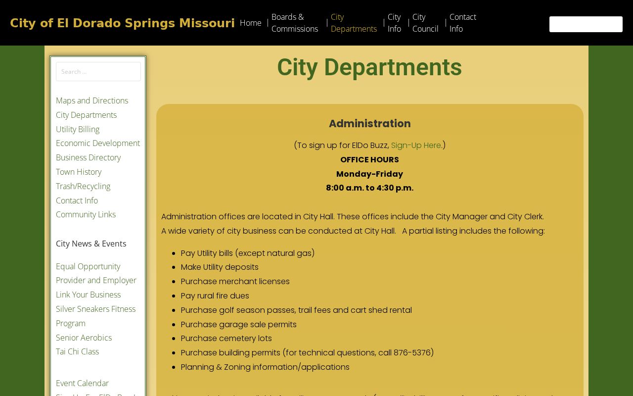 El Dorado Springs municipal violations and traffic court information